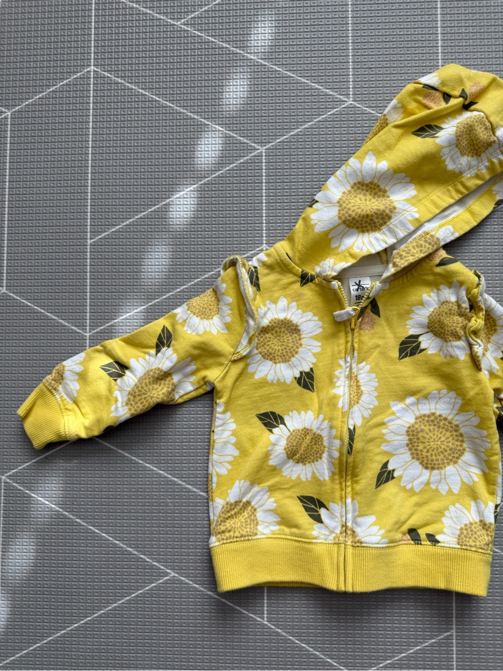 Carters|Baby girl/toddler Yellow Sunflower Zip-Up Hoodie sweater•••boho 18M